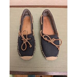 Sperry Top Sider Women Navy Blue Canvas Espadrille Flats Shoes Size 5.5 M